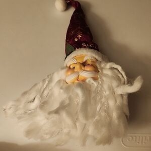Source Unknown Santa Ornament with Purple Hat